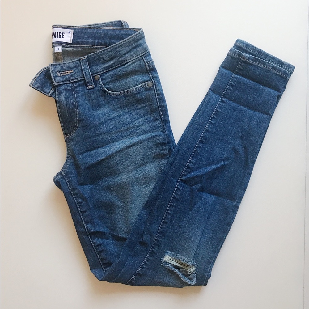 PAIGE | Verdugo Ankle Distressed Skinny Jeans